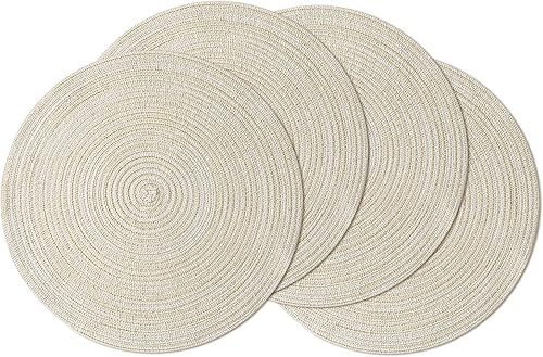 Miniatura 1 de Leetaltree Manteles individuales redondos de algodón resistentes al calor y antideslizantes, manteles individuales bohemios lavables para mesas de