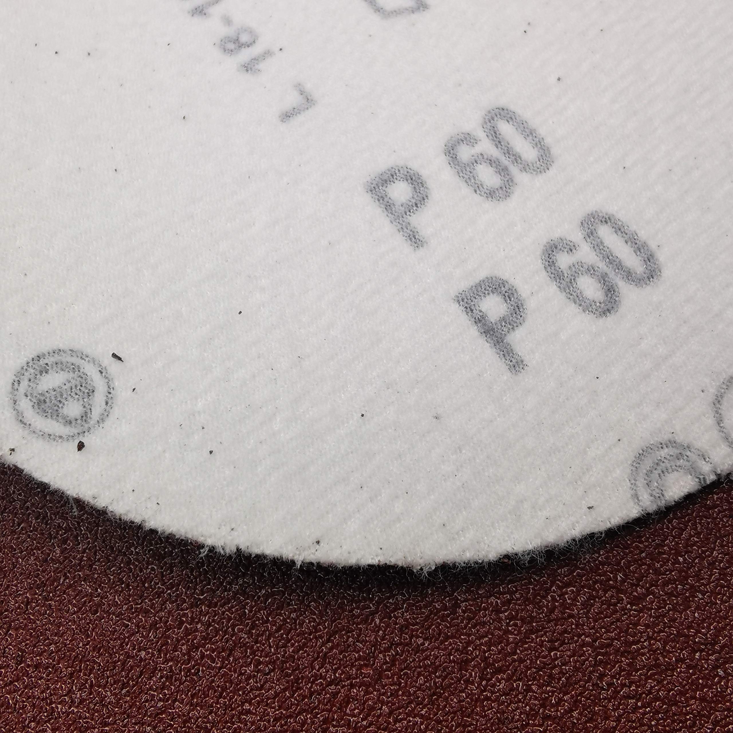 40 discos de lija de 17,8 cm de grano 60 con velcro para lijadora orbital