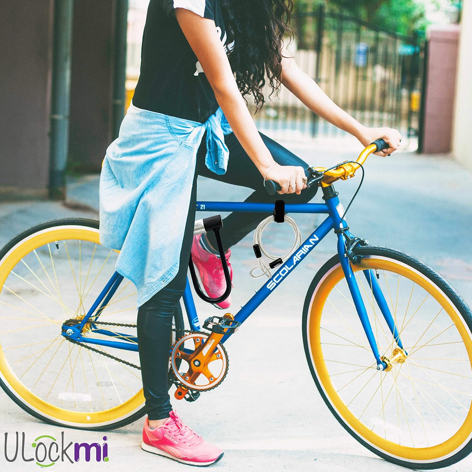 Bike U Lock with Cable Heavy Duty Bicycle Lock 14mm Shackle and 10mm x 1.2m Security Cable 3 Keys Mounting Bracket Weatherproof Ulock for Bikes, Scooter, Electric Bike, Folding Bike, Mountain Bike