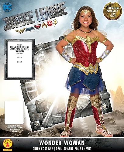 Miniatura 3 de Rubies Costume Disfraz de la Liga de la Justicia Premium Mujer Maravilla para niñas M Multicolor