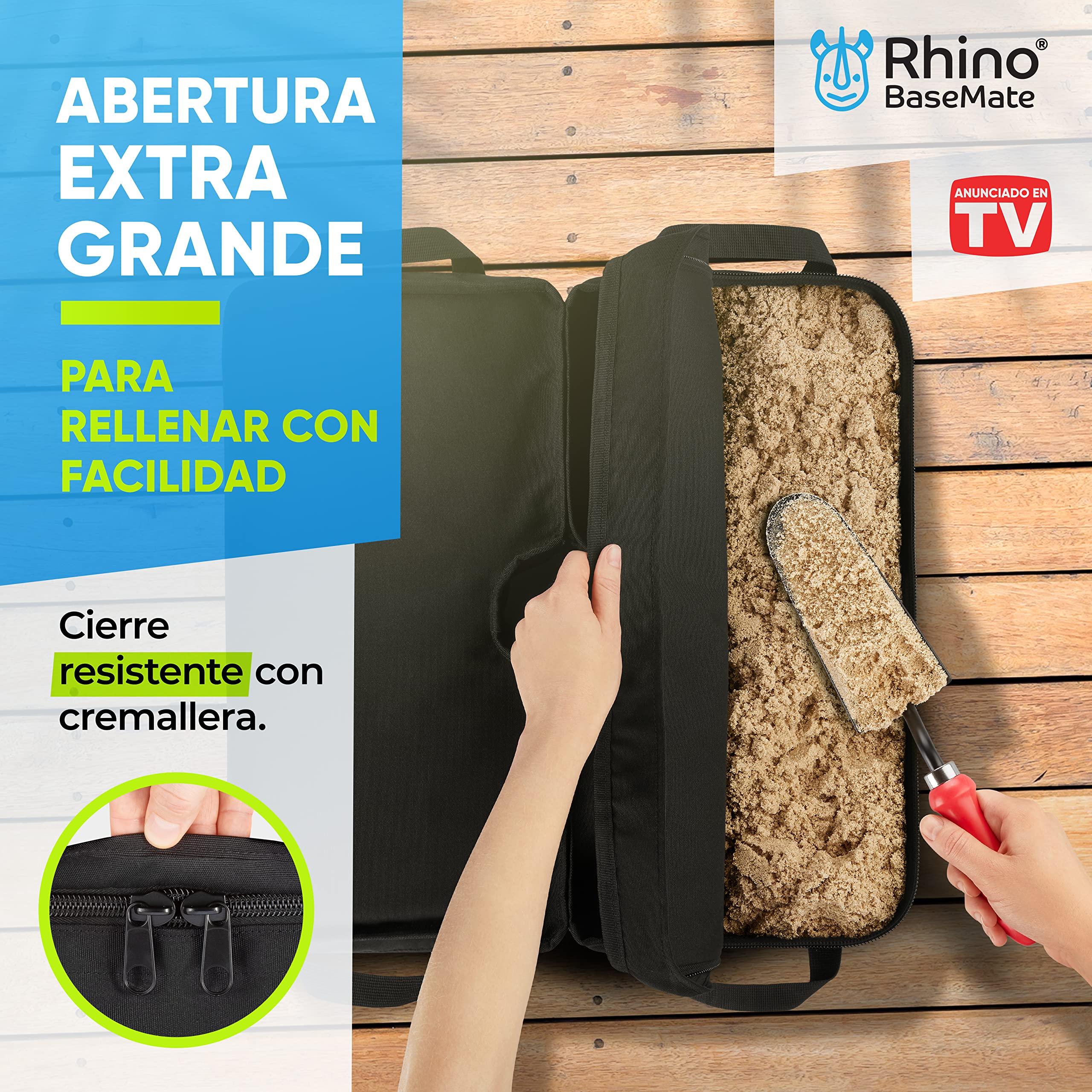 Rhino - Peso de la base para sombrilla, 45,7 cm, peso de la base del paraguas, se adapta a cualquier soporte, voladizo y cualquier soporte para sombrilla de patio al aire libre, fácil de instalar
