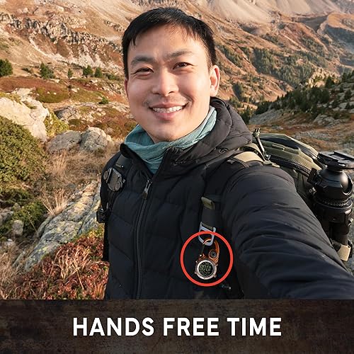 Miniatura 8 de Dakota Clip digital, reloj de clip, alarma, cronómetro, temporizador y reloj de doble hora, regalos al aire libre para hombres y mujeres, uso para