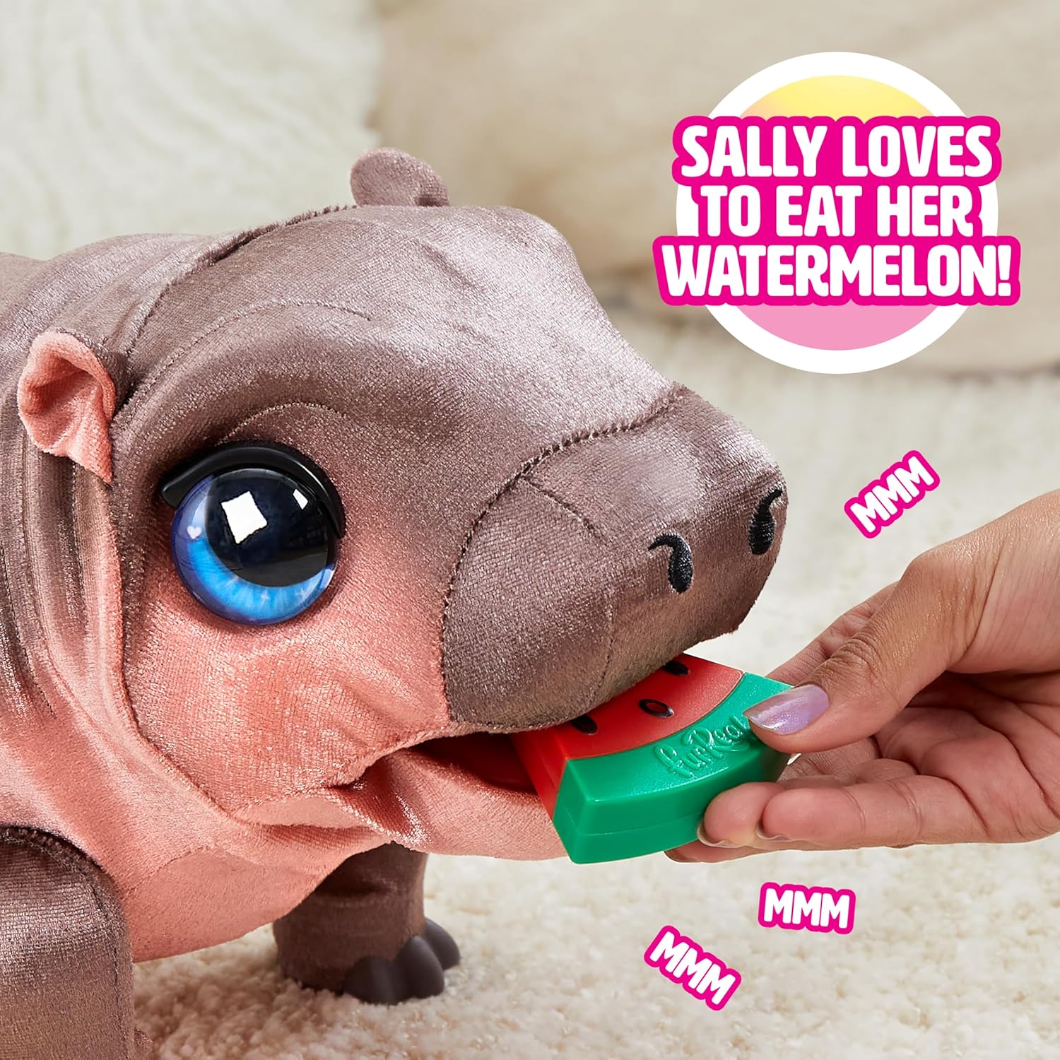 FurReal Sally The Silly Hippo, 9 Inch Interactive Plush, Kids Toys for Ages 4 Up by Just Play, Kids Toys for Ages 4 Up by Just Play