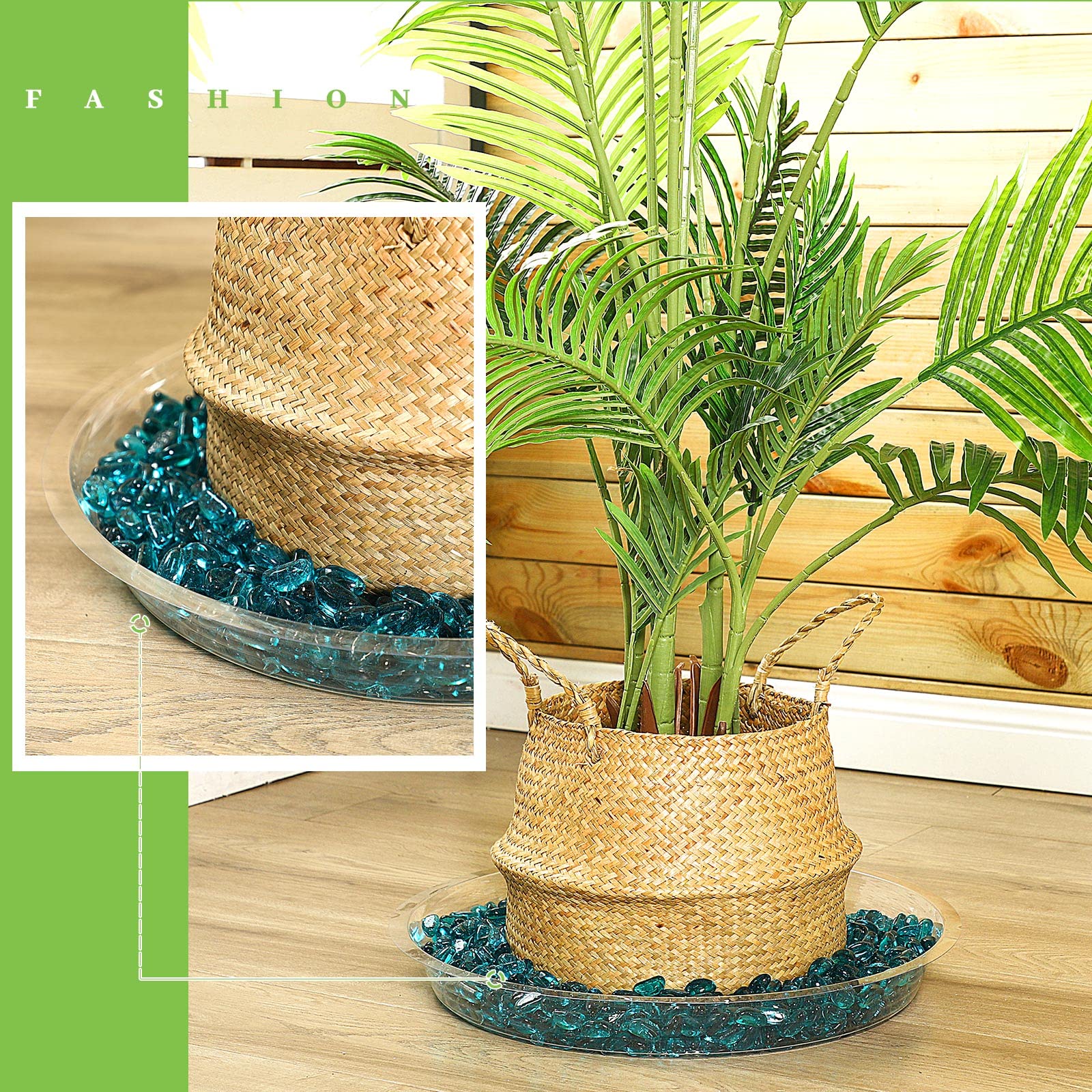 Confezione da 20 piattini per piante in plastica trasparente da 45,7 cm, per vasi, piatti per fioriere da interni, vasi per fiori, sottovasi, sottovasi, sfusi