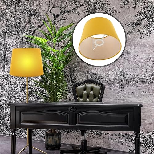 Miniatura 8 de Pantalla de lámpara de mesa Pantalla Pantalla para piso Tela colgante Plataforma Amarillo Escritorio