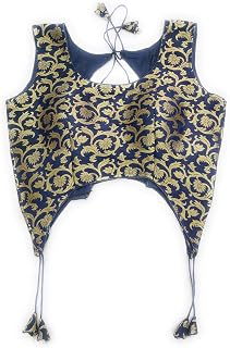 Banarasi Silk Elbow Length Sleeve Designer Readymade Blouse