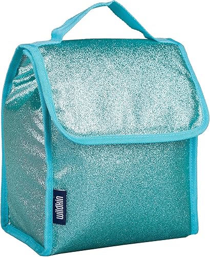 Miniatura 3 de Wildkin Paquete de mochila para niños de 15 pulgadas con bolsa de almuerzo (purpurina azul)