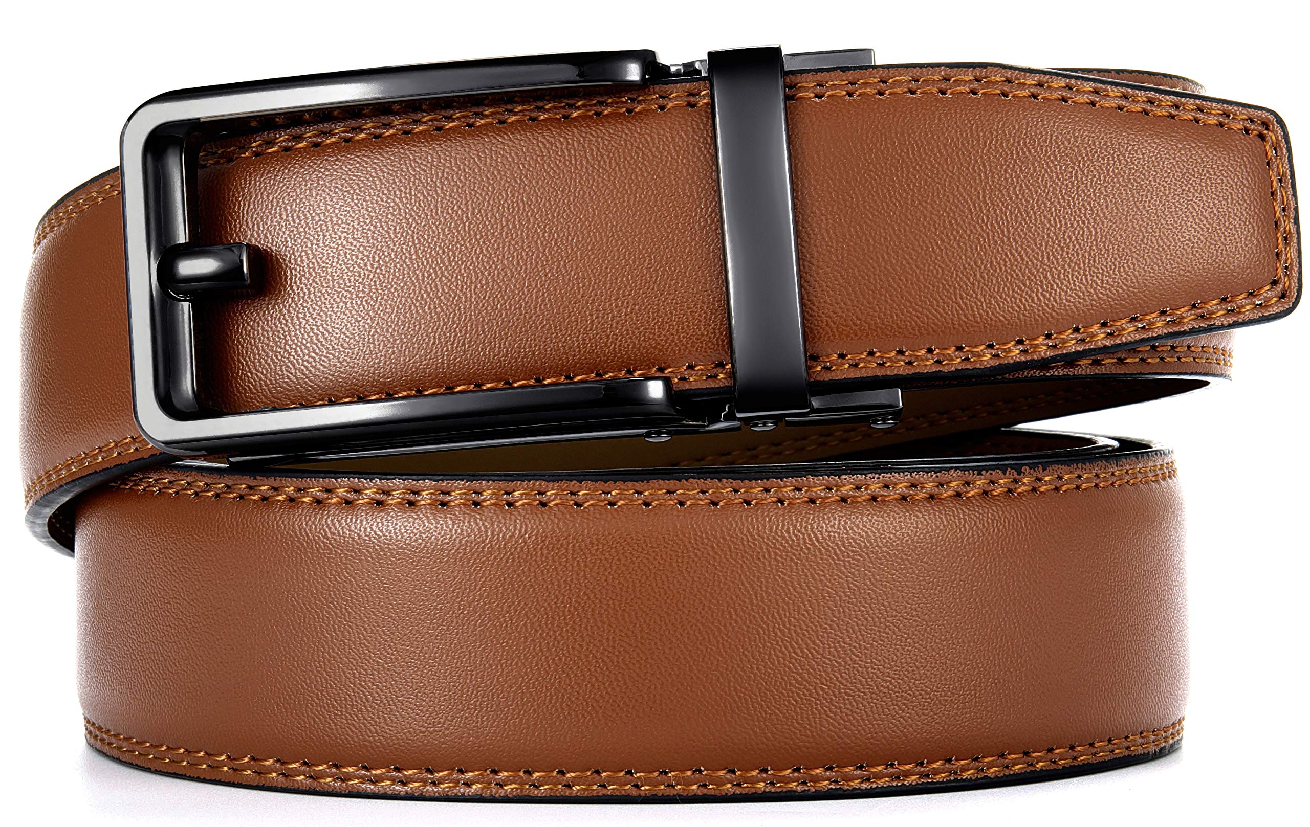 CHAOREN Cintura Uomo, Cintura Uomo Pelle Cricchetto Automatica Fibbia 35mm, Cinta Regolabili per Adattarsi