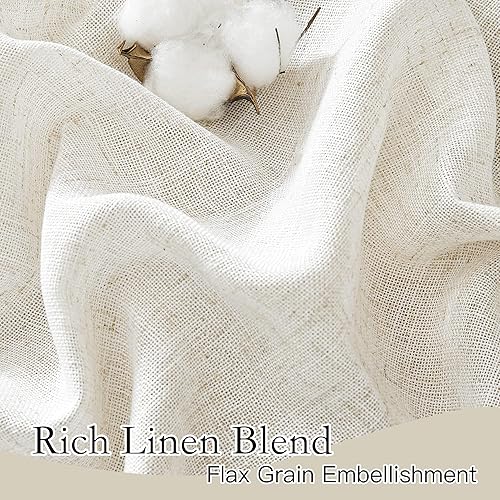 Miniatura 3 de RYB HOME - Cortinas semitraslúcidas de lino absorbente, semiprivacidad, para sala de estar, dormitorio, oficina en casa, patio, 52 pulgadas de ancho