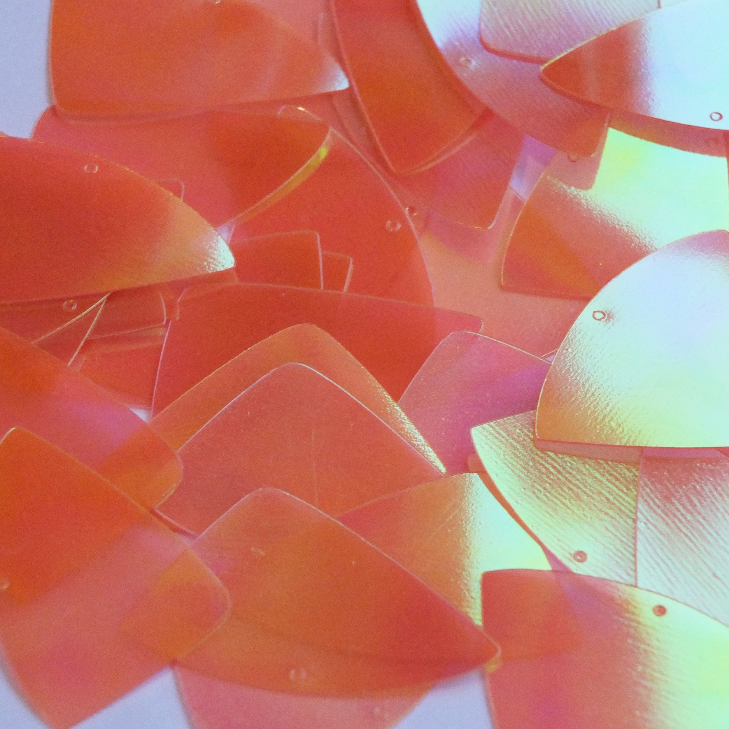 SequinExplosion Sequin Orange Ultra Crystal Rainbow Iris Iridescent Fishscale Fin 1.5 inches Couture Loose Paillettes