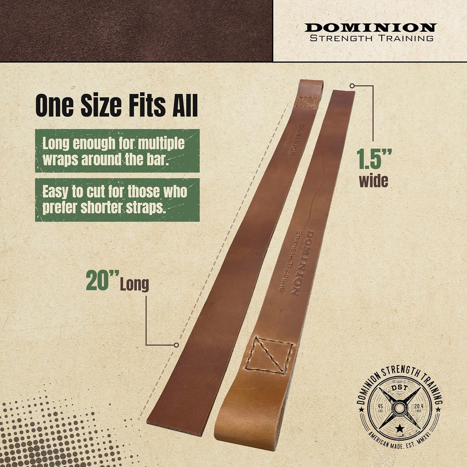 Closed Loop Lifting Straps, Premium Top Grain Vegetable Tanned Leather - Ultimate Grip Assistance for Heavy Pulls and Weightlifting