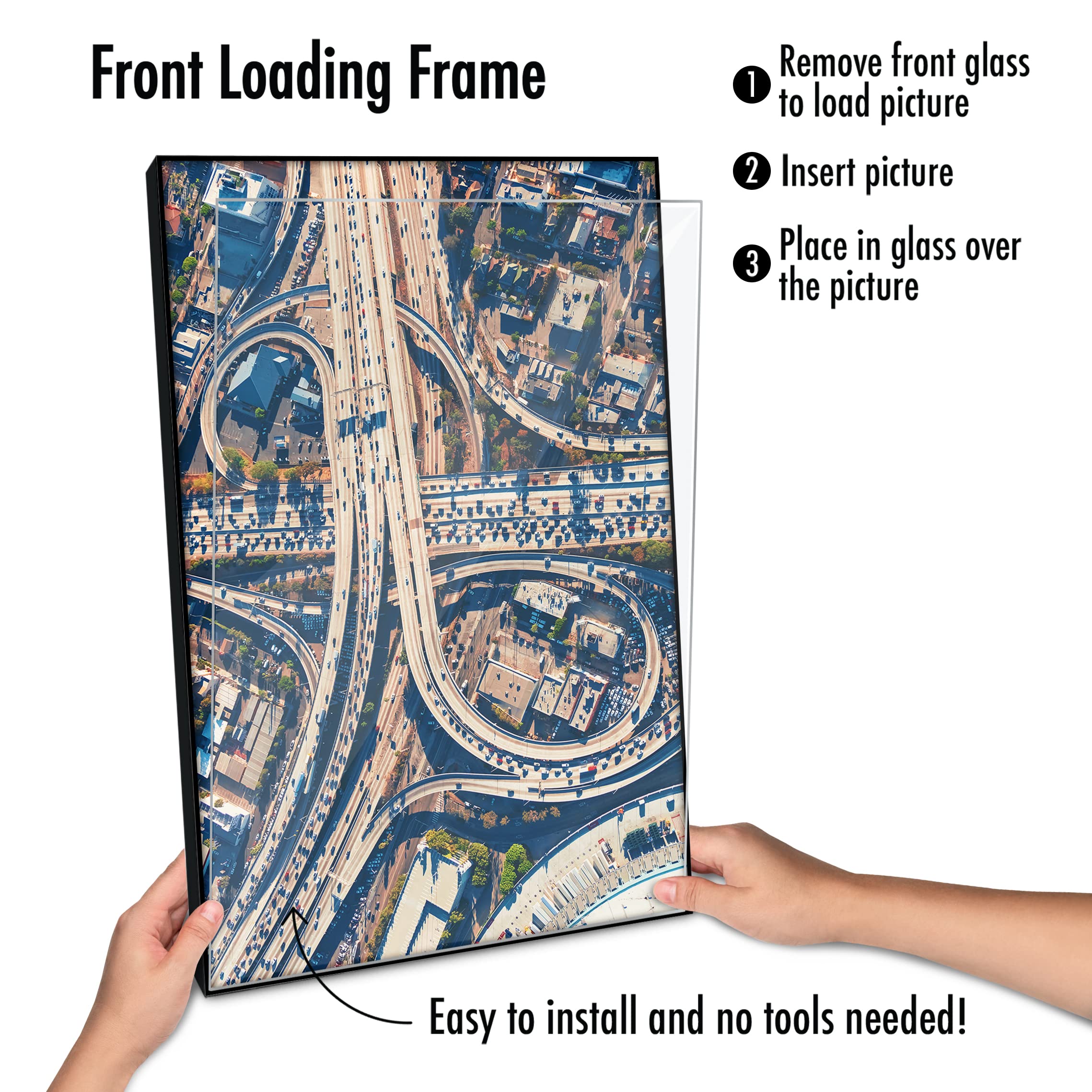 Aazon.co: Aericanflat Front Loading 5x7 Picture Fraes In Black - Set Of 12 Thin Fraeless 5 thumbnail image