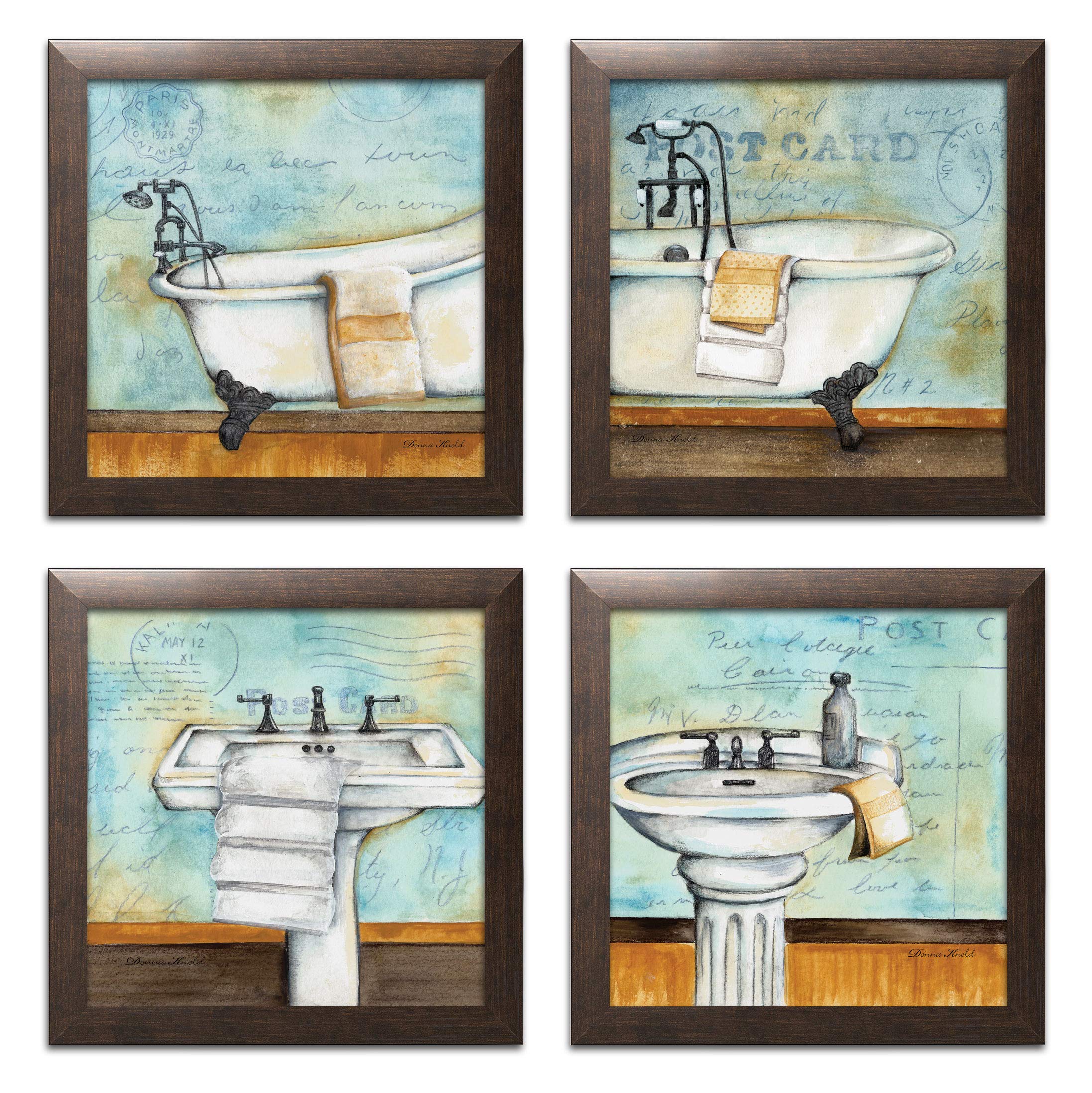 Amazon.co.jp: Vintage Bathtub and Washbasin with Postcard