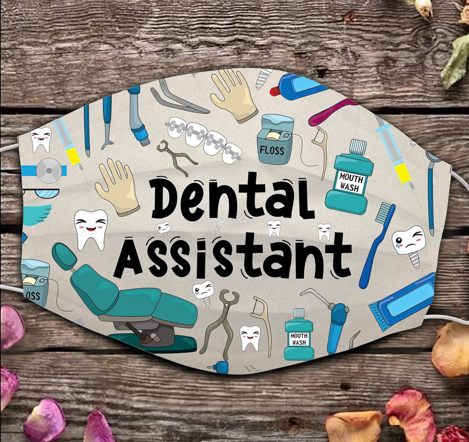 DENTAL ASSISTANT Mask Adult Face Coverings 100 Cotton