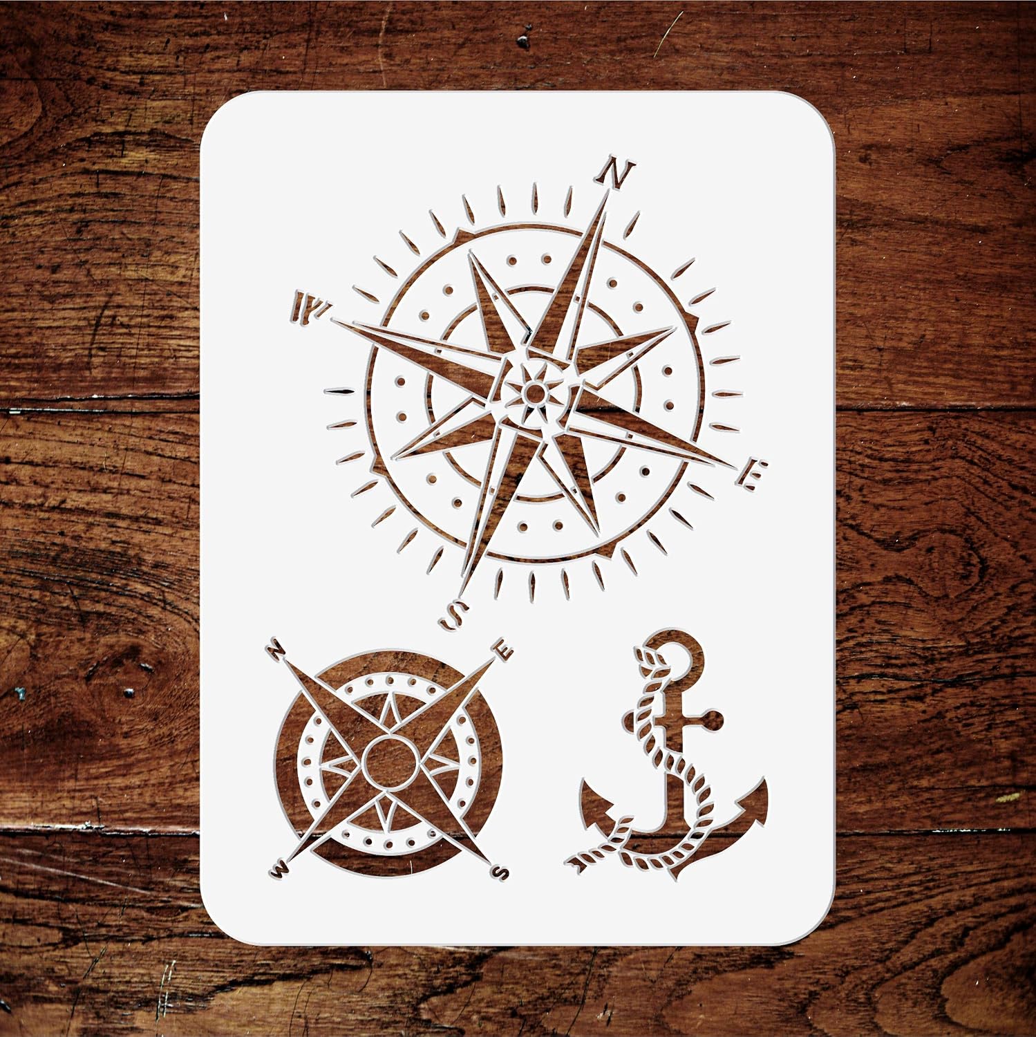 Compass Layering Stencil, 4.5 x 6.5 inch - Nautical Stencil MaskStencils by CRAFT KREATIVELY