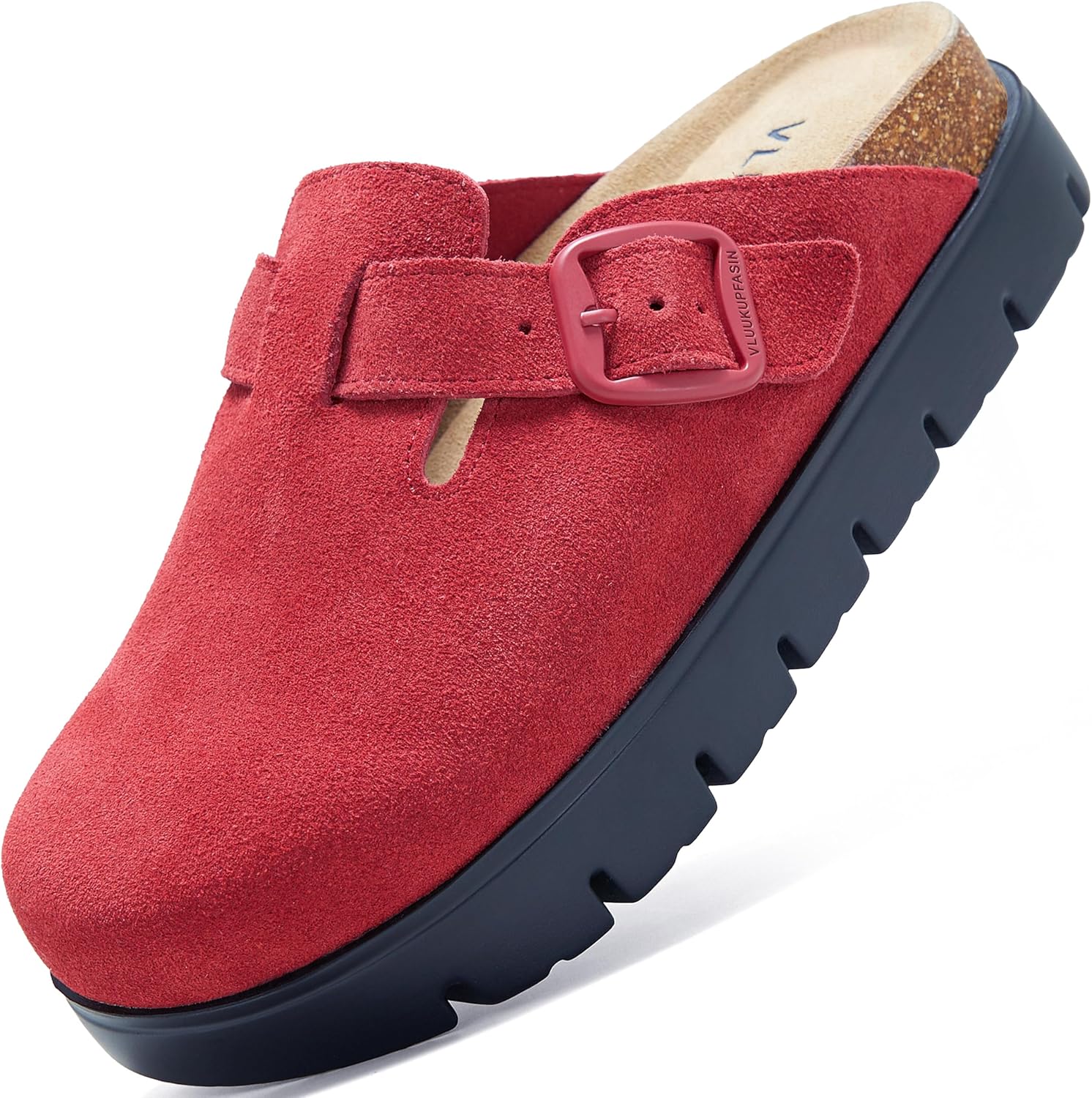 Genuine Suede Clogs for Women Platform Shoes，Leather Comfort Potato Shoes Chunky with Arch Support, Casual Trendy Shoes Mules for Women
