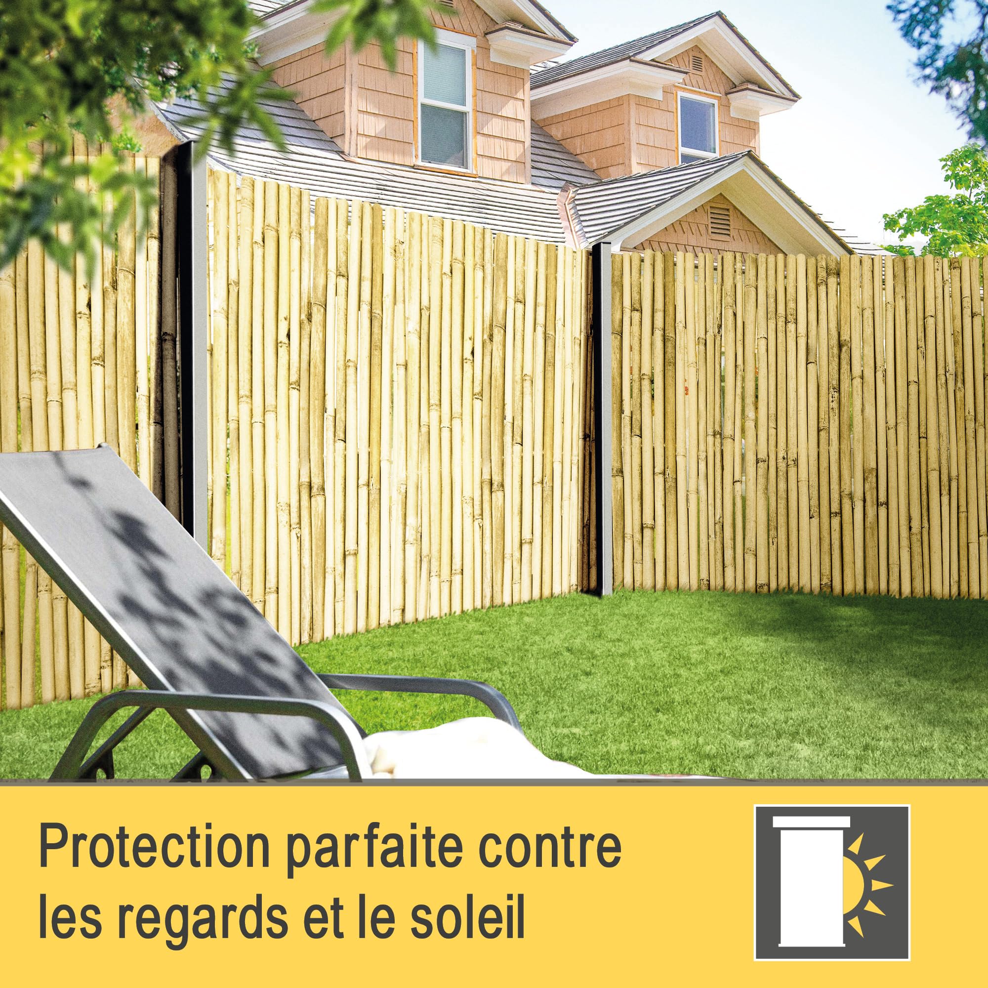 Sol Royal Premium Canisse Brise Vue Bambou Clair Brillant 180x250 cm – Canisse Bambou Balcon Palissade Jardin Exterieur – Cache Brise Vue Balcon 1,8m hauteur Pare Vue Terrasse Extérieur
