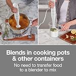 Mixeur plongeant électrique Proctor Silex avec mixeur à main détachable et lavable au lave-vaisselle, 2 vitesses, 150 Watts, Blanc (59739)