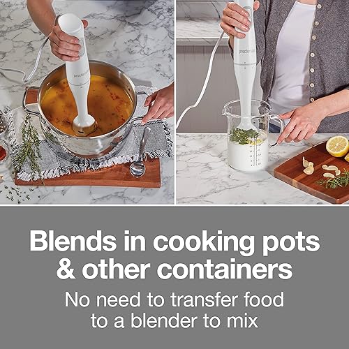 Miniatura 3 de Proctor Silex Batidora de mano eléctrica de inmersión con barra de mezcla de mano desmontable apta para lavavajillas, 2 velocidades, 150 vatios,