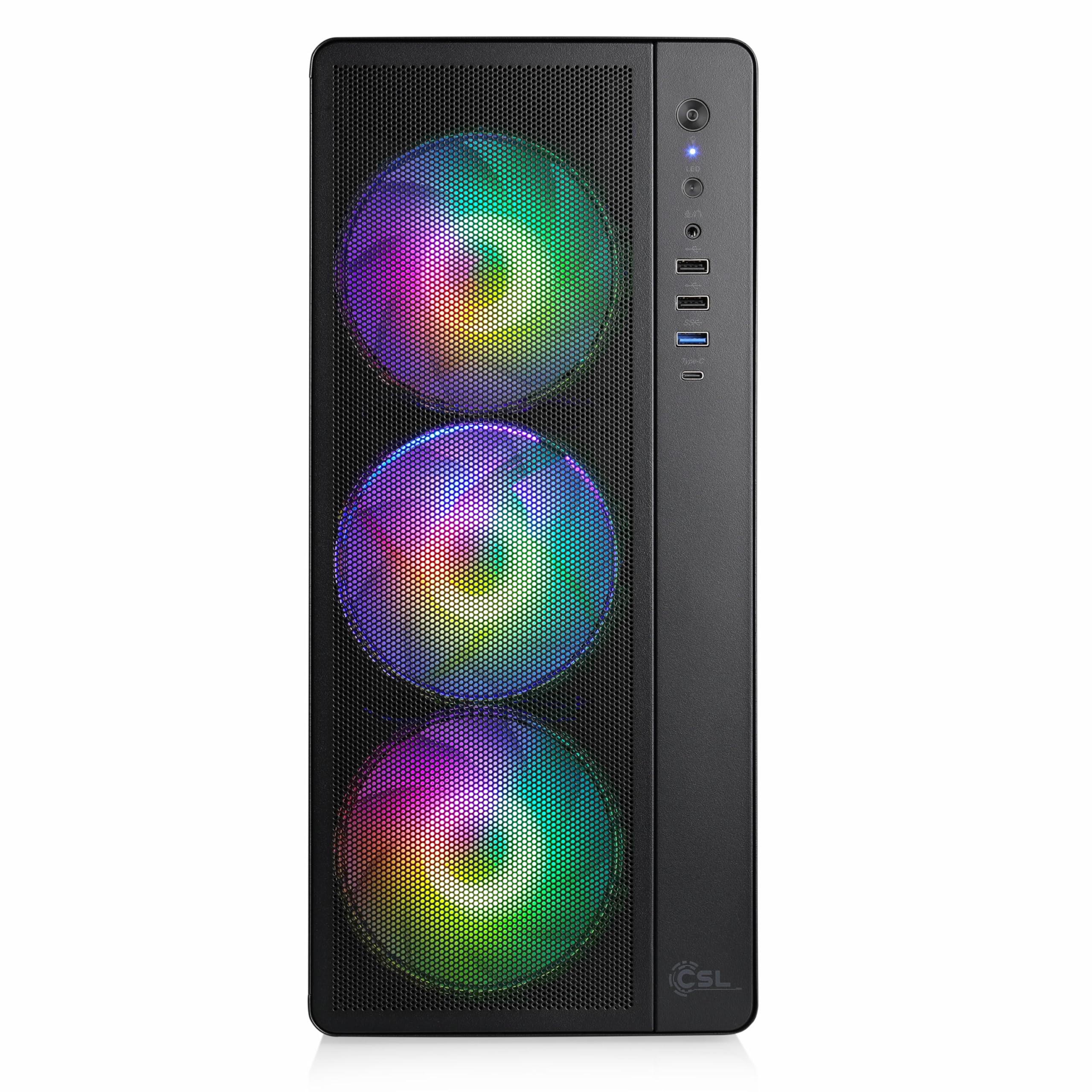 Gaming PC mit Windows 11 Pro | AMD Ryzen 7 5700X 8X 3.4 GHz | RTX 5060 | 1000 GB M.2 NVMe | 32 GB DDR4 RAM | Computer für Zocker, Gamer Desktop Rechner zum Spielen | A16003