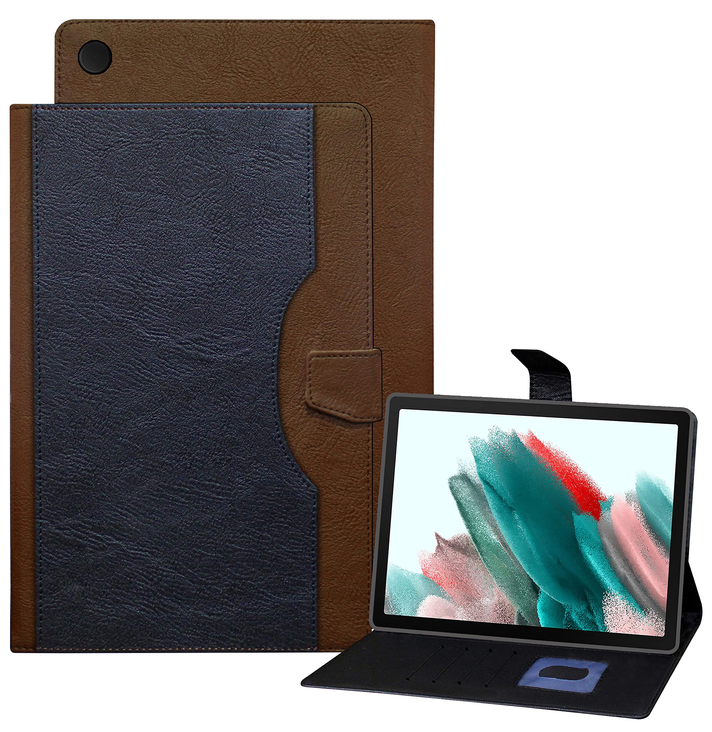 TGK Dual Color Multi-Angle Viewing Smart Stand Flip Leather Case Cover for Samsung Galaxy Tab A8 10.5 inch (Dual_Color_Wallet_Flip_Black_Brown) (B09X38PLGS) Amazon Price History, Amazon Price Tracker