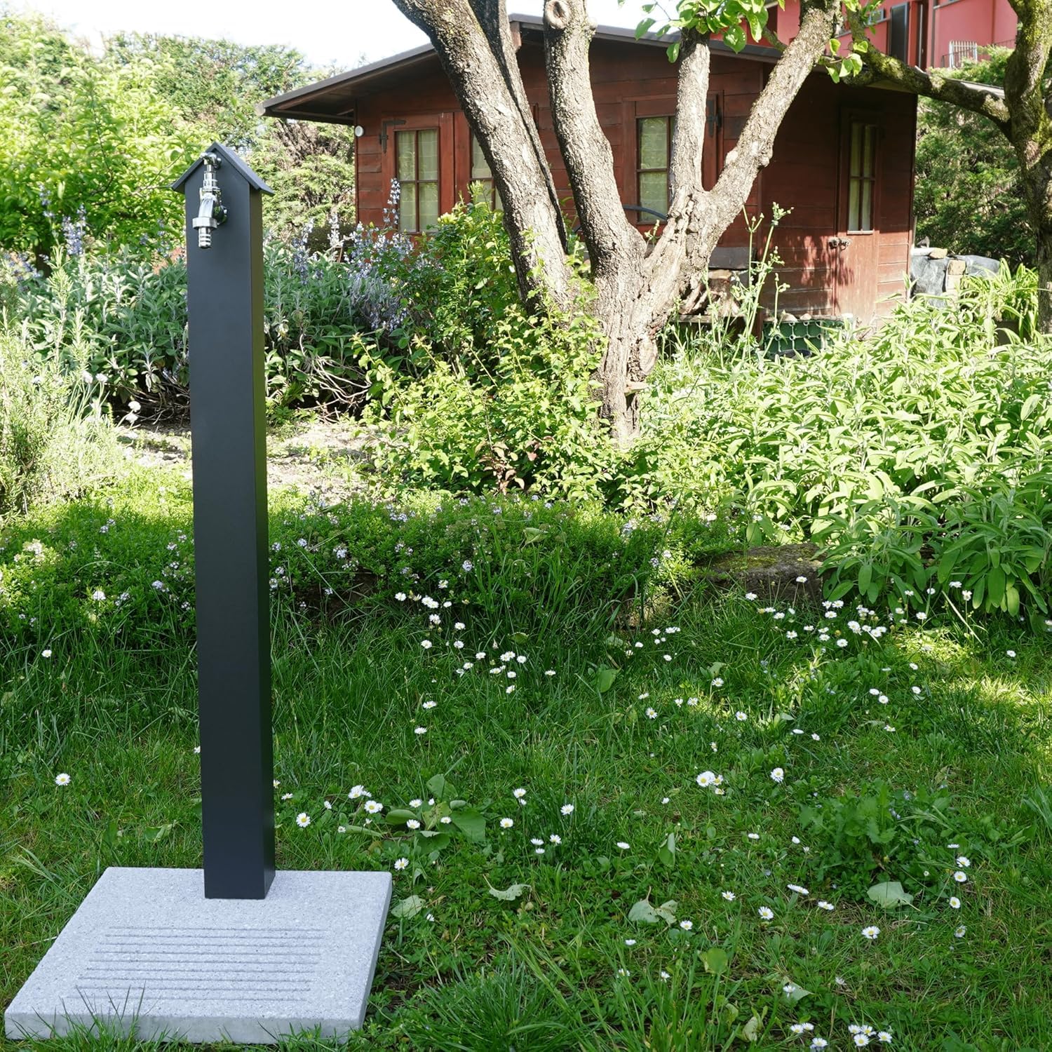 Fontana da Giardino Emilia in Alluminio, Nero Antracite, Made in Italy