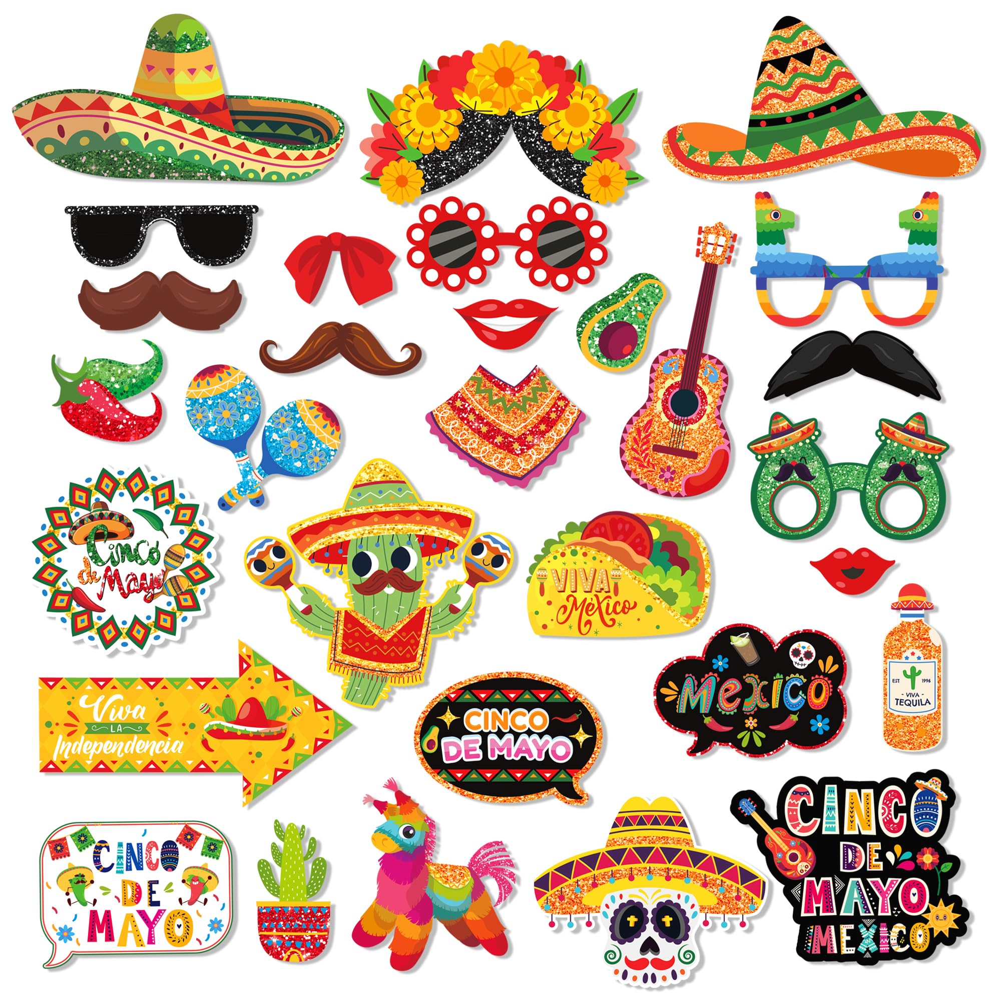 Accessoires pour photomaton mexicain et kit de décoration Cinco de Mayo