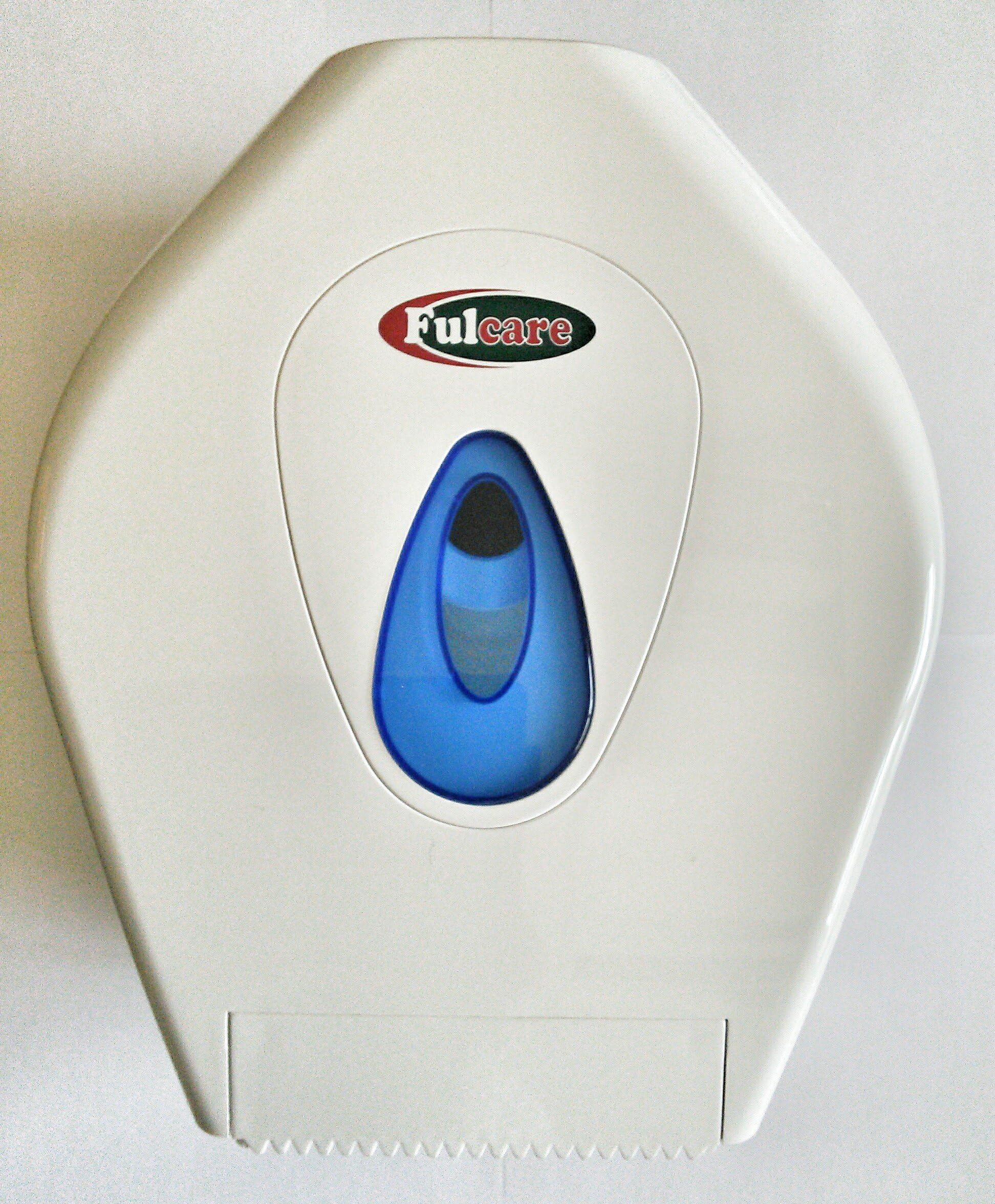 Fulcare Mini Jumbo White Plastic Toilet Roll Dispenser