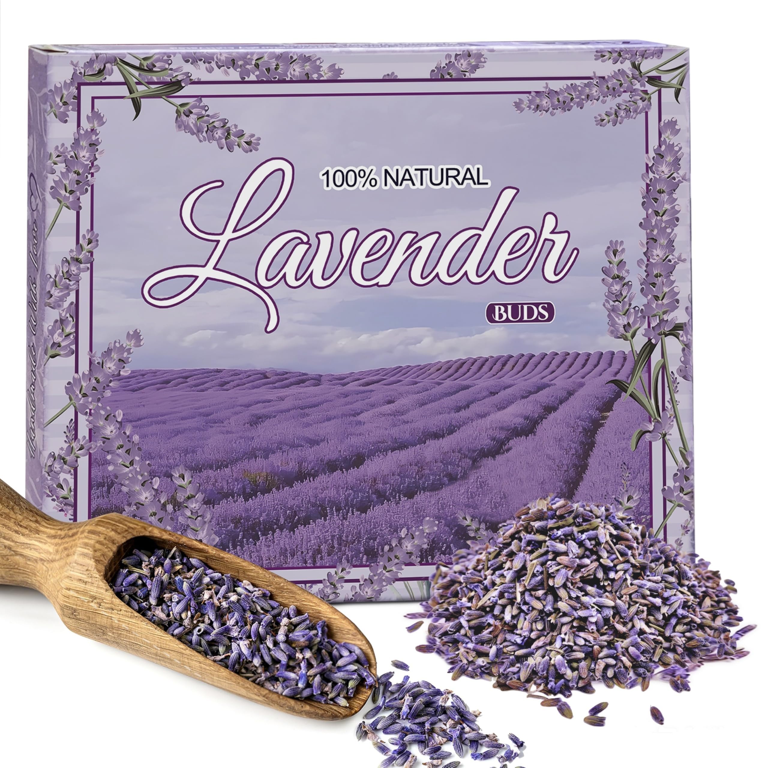 Cedar Space Getrocknete Lavendelknospen - 100% natürliche, getrocknete Lavendelknospen, perfekt für Tee, Beutel, Backen, Limonade, Bäder, frischer Duft