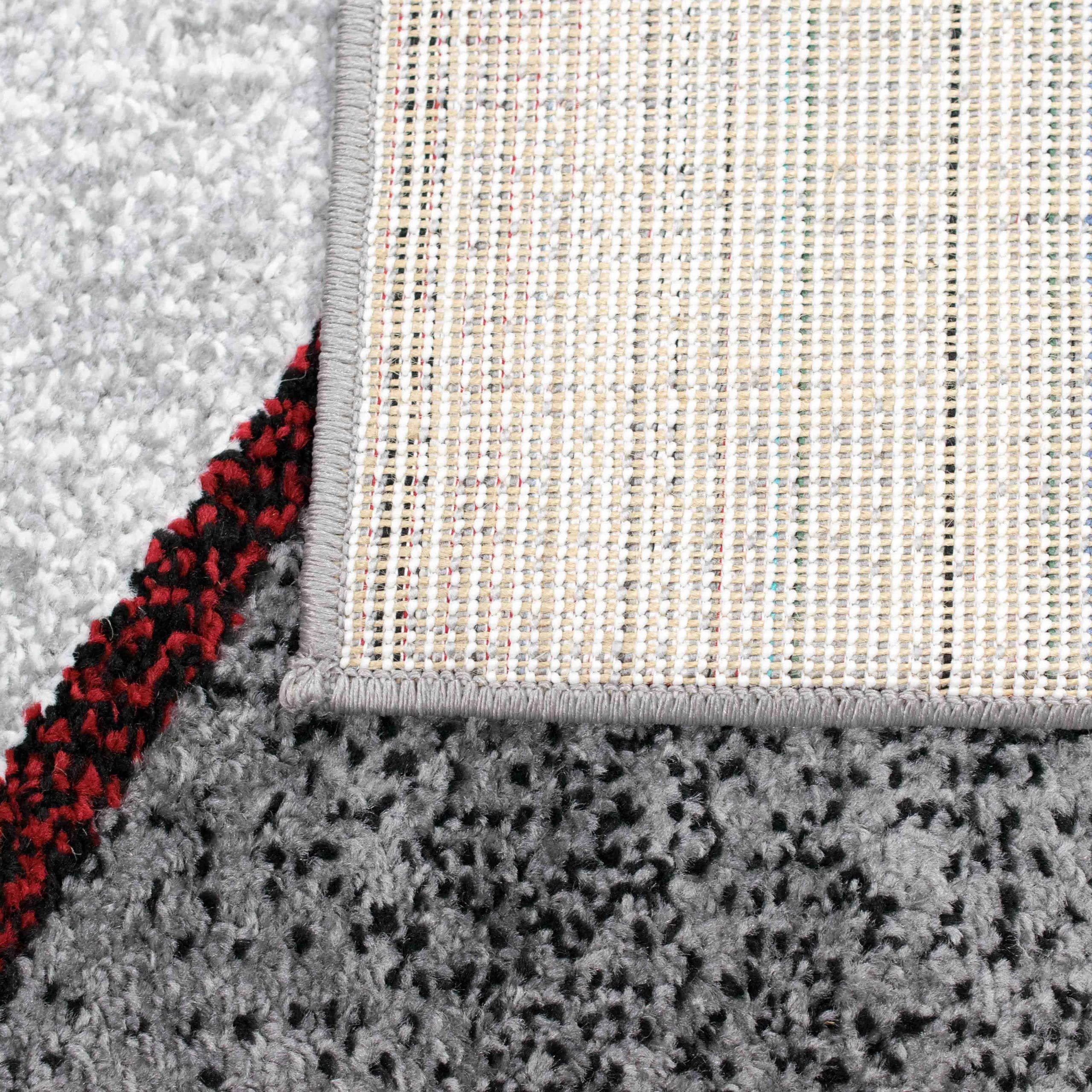 Tapis De Salon Moderne Design Vagues En Vert & Gris Anthracite - Facile à