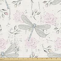 Vista 17 de Ambesonne - Tela multicolor con estampado digital por yarda