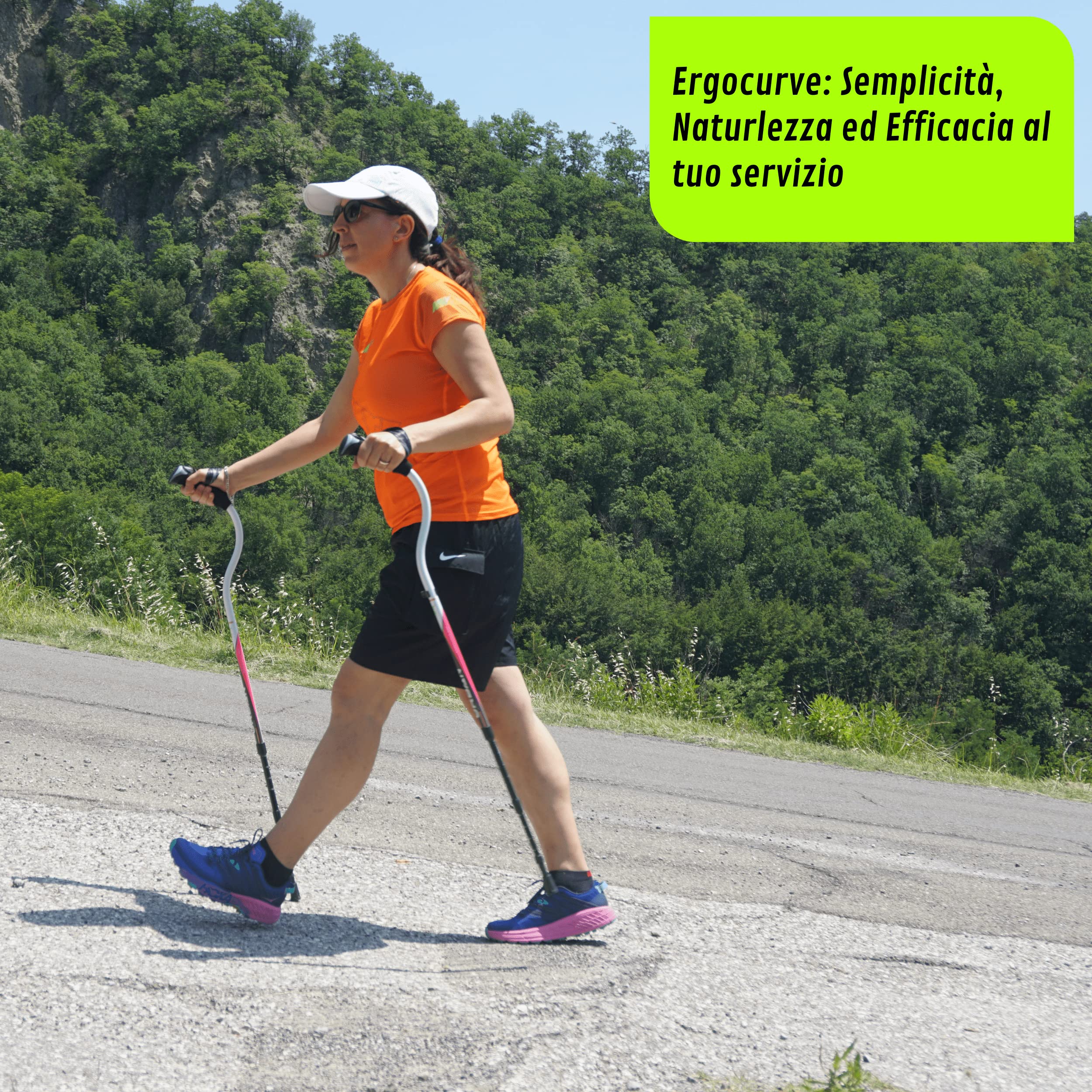 Ergocurve 900 Urban Bâtons pour activités Fitness, rééducation Fonctionnelle et de contrôle du Poids Repliable en 3 étapes