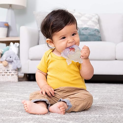 Miniatura 5 de Infantino Crystal Clear - Juego de mordedor de 3 etapas, con textura suave para exploración sensorial y alivio de la dentición, silicona sin BPA,