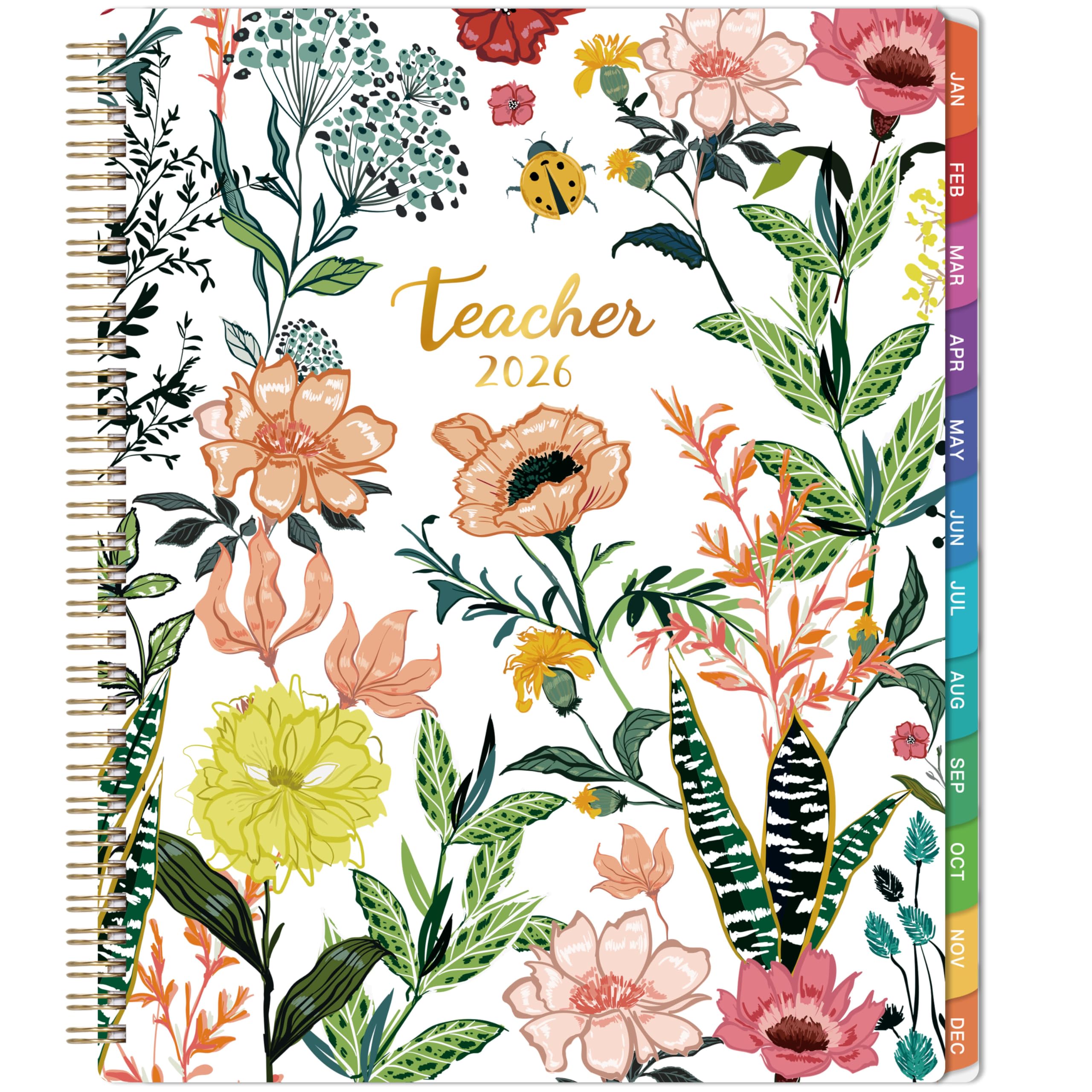 2026 Teacher Planner - 2026 Lesson Planner, Jan. 2026 - Dec. 2026, 8'' x 10'', Lesson Plan Book, Weekly and Monthly Homeschool Calendar, 2026 Planner with Inspirational Quotes