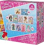 Spin Master Games, Disney Princess 12-Puzzle Bundle - Moana, Ariel, Mulan, Cinderella & More, with 48-Piece, 63-Piece, & 100-Piece Disney Puzzles for Kids, for Ages 4 & Up