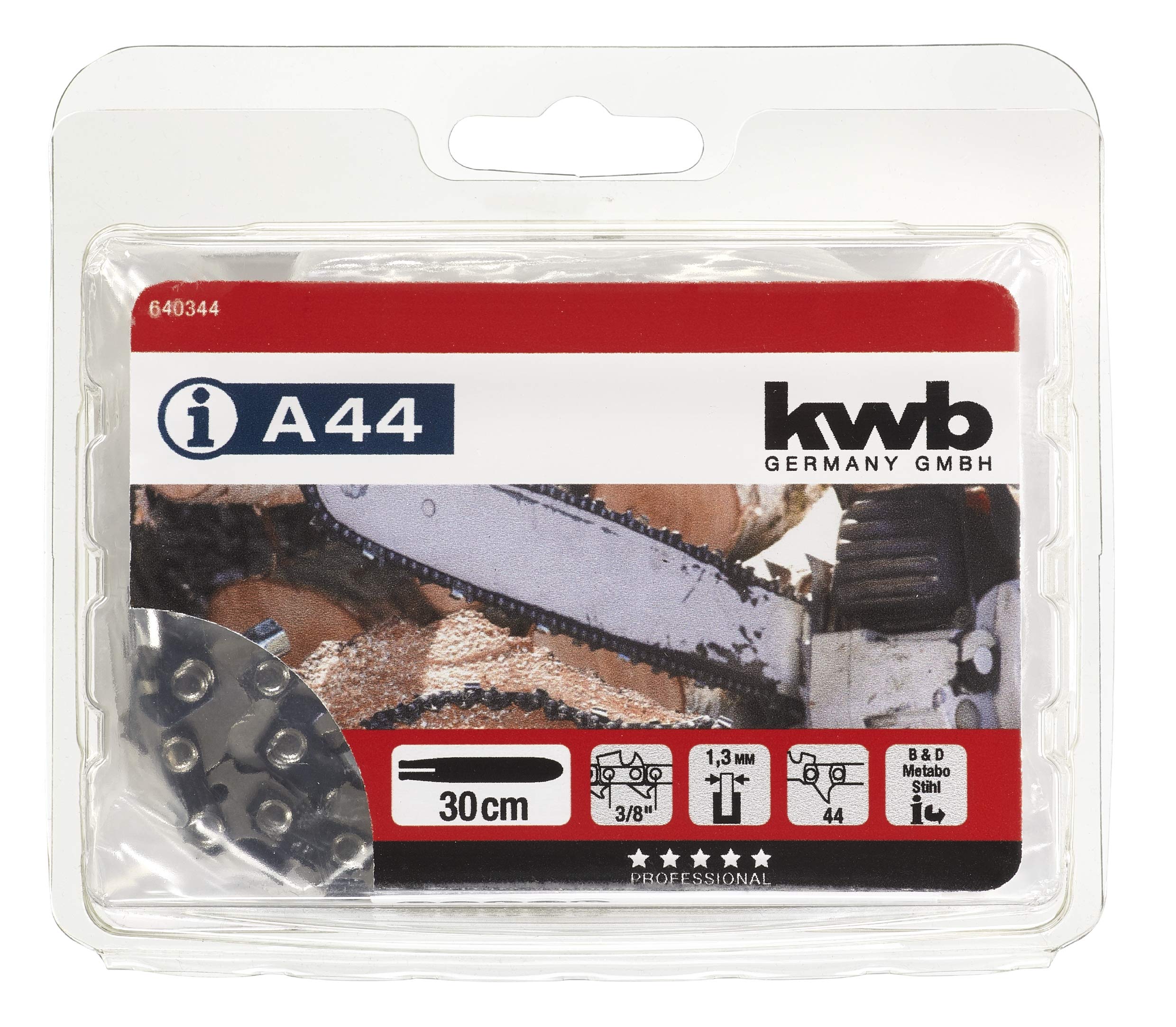 kwb 640344 Saw chain for chain saws Type 03-A44 3/8 '' / inch, sword length: 30 cm / 300 mm 44 TG / driving limbs - Image 2