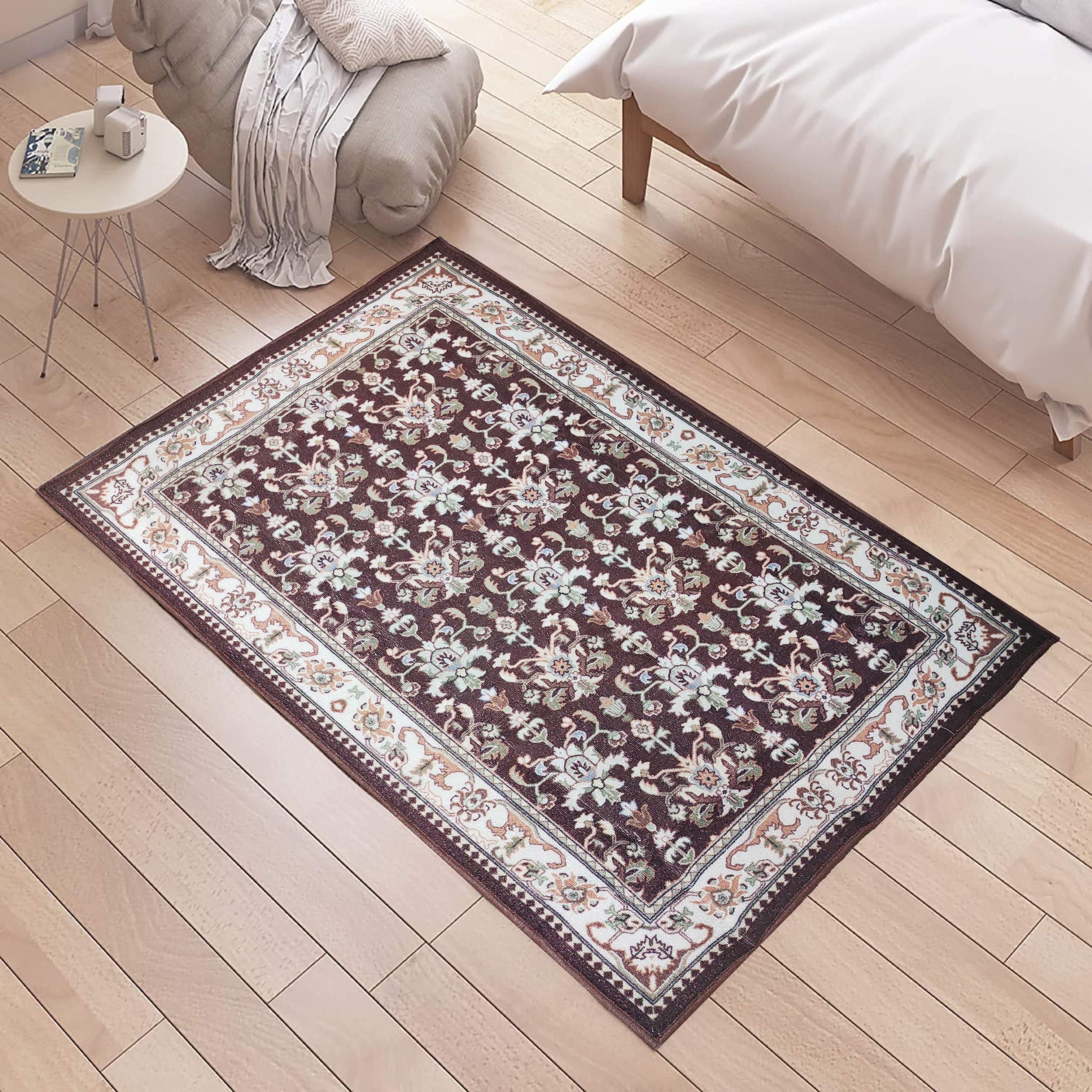 Status Printed Vintage Home Floor Decor Carpet Rug Anti Skid Backing for Home, Living, Office, Rooms & Bedroom (3 x 5, Multi-09)