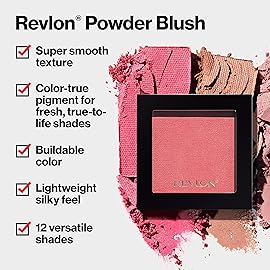 Revlon Powder Blush Face Makeup, High Impact Buildable Color, Lightweight & Smooth Finish, 030 Pinkognito, 0.17 oz