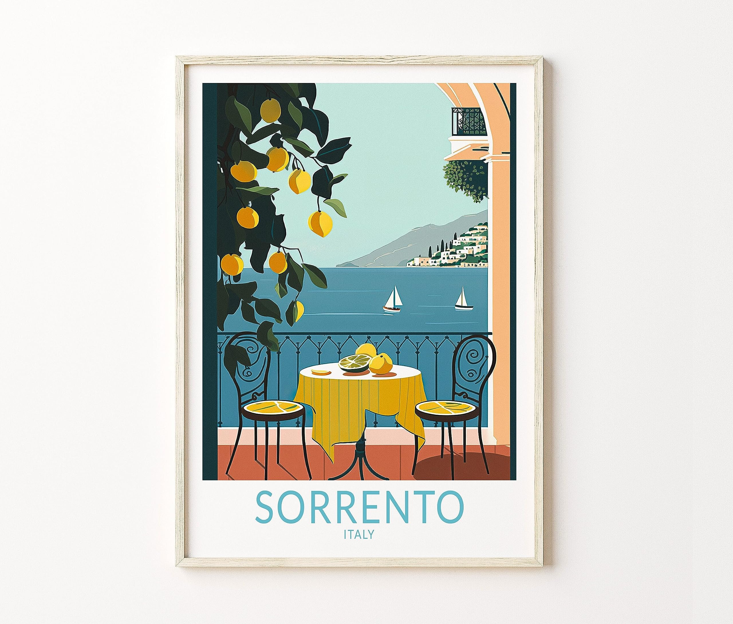 Amazon.com: Sorrento Italy Lemons Coast Travel Print, Sorrento Italy Lemons Travel Poster Print ...