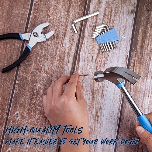 Miniatura 3 de CARTMAN Juego de herramientas para el hogar de 39 piezas, herramientas manuales esenciales para el hogar con estuche de almacenamiento de plástico