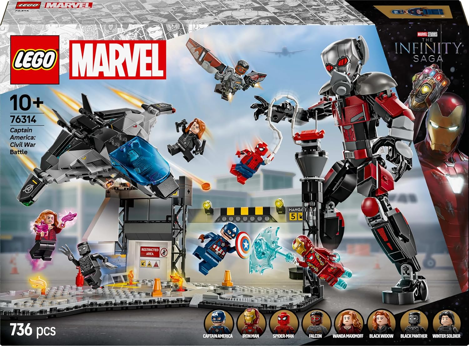 LEGO 76314 Marvel Civil War Captain America Action Battle Toy Toy Birthday Present Block Boys Girls Children 10 Years Old 11 Years Old 12 Years Old Marvel Toy Figure