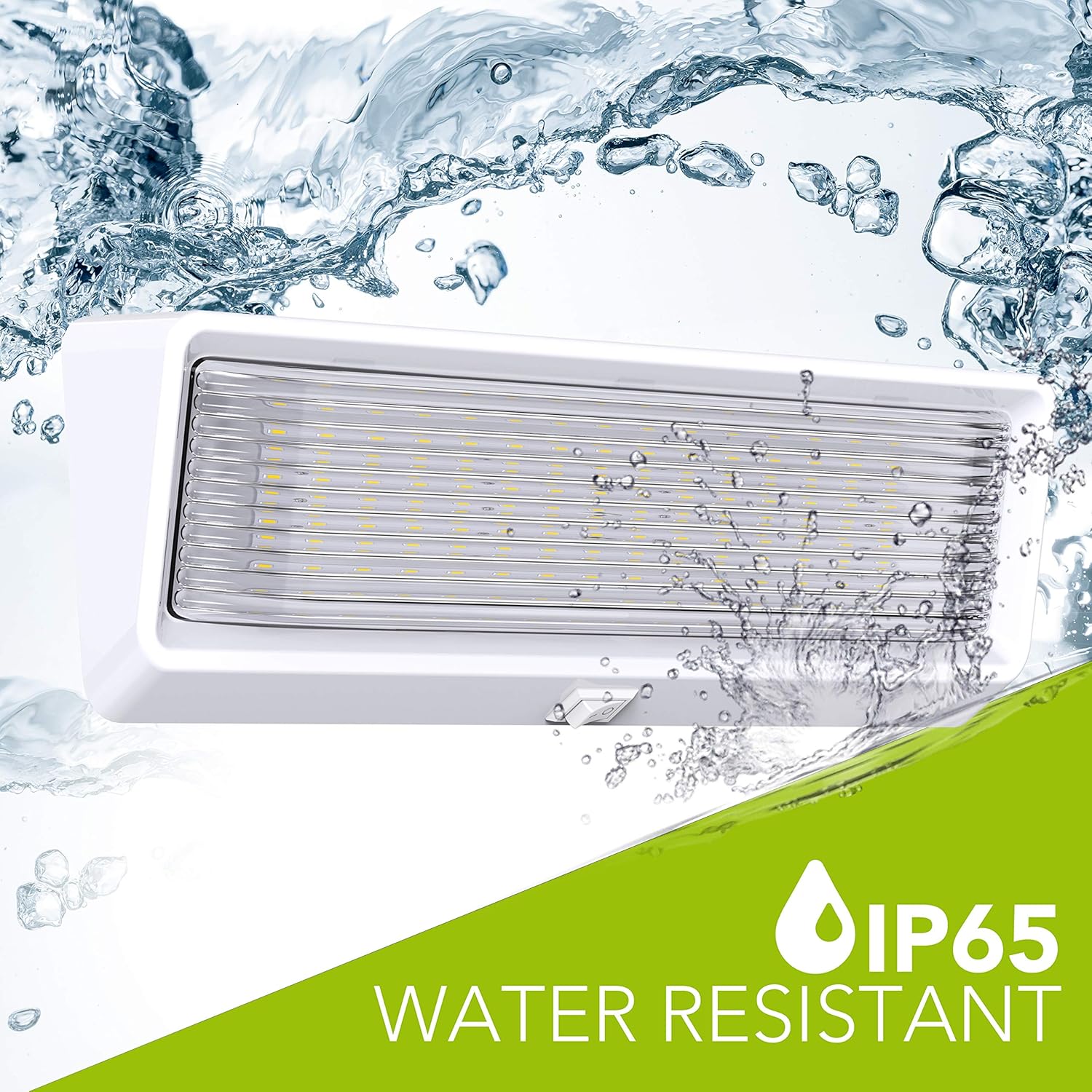 Leisure LED 2 Pack RV Exterior Porch Utility Light with Switch XL 12v 650 Lumen Lighting Fixture. Replacement Lighting for RVs, Trailers, Campers, 5th Wheels White Base Clear Lens (White, 2-Pack) : Automotive