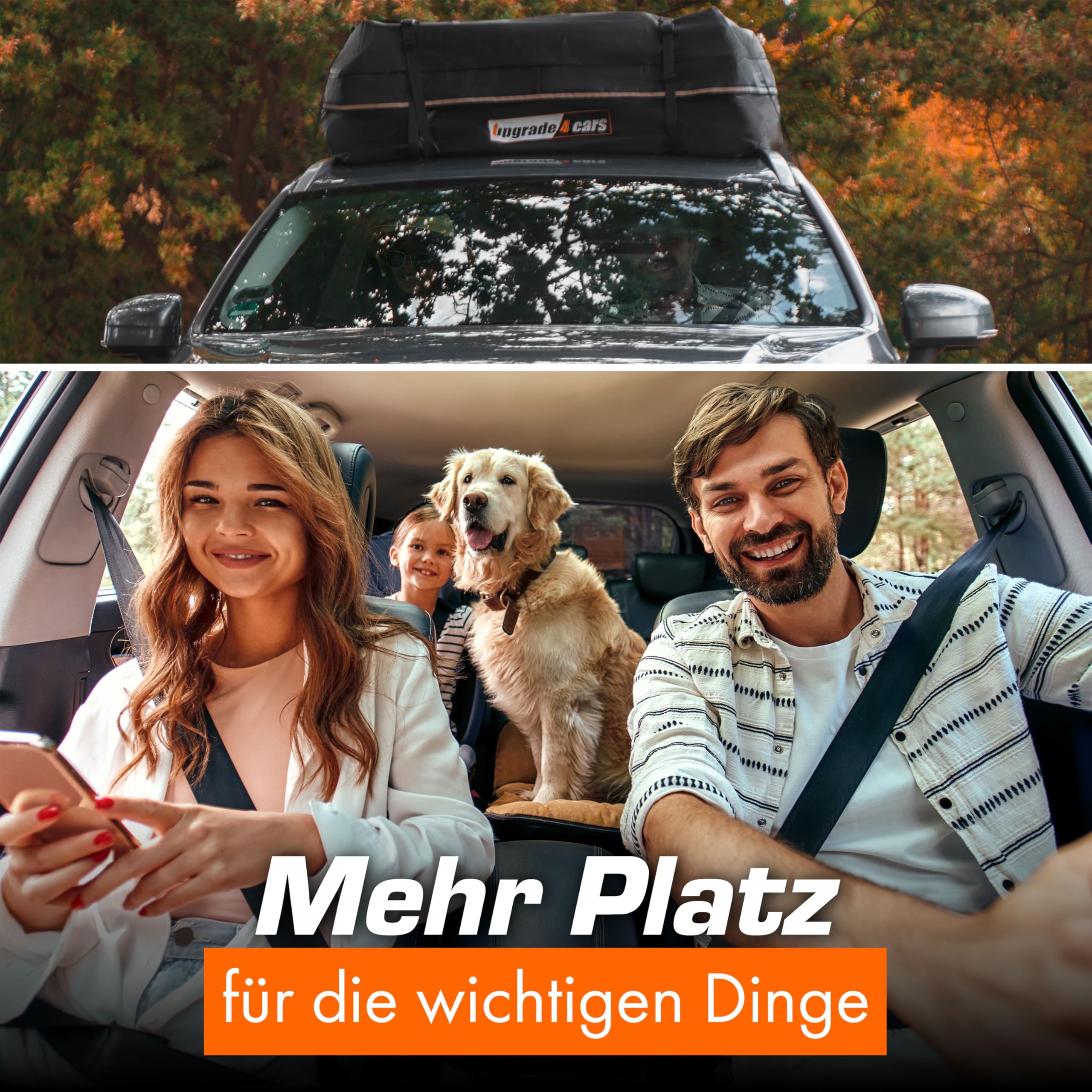 Upgrade4cars Auto Dachbox mit Träger Set | Dachgepäckträger 566 Liter ohne Reling Inkl. Zubehör | Dachkoffer Universal 130 x 110 x 40 cm | Autozubehör Geschenke für Frauen Männer