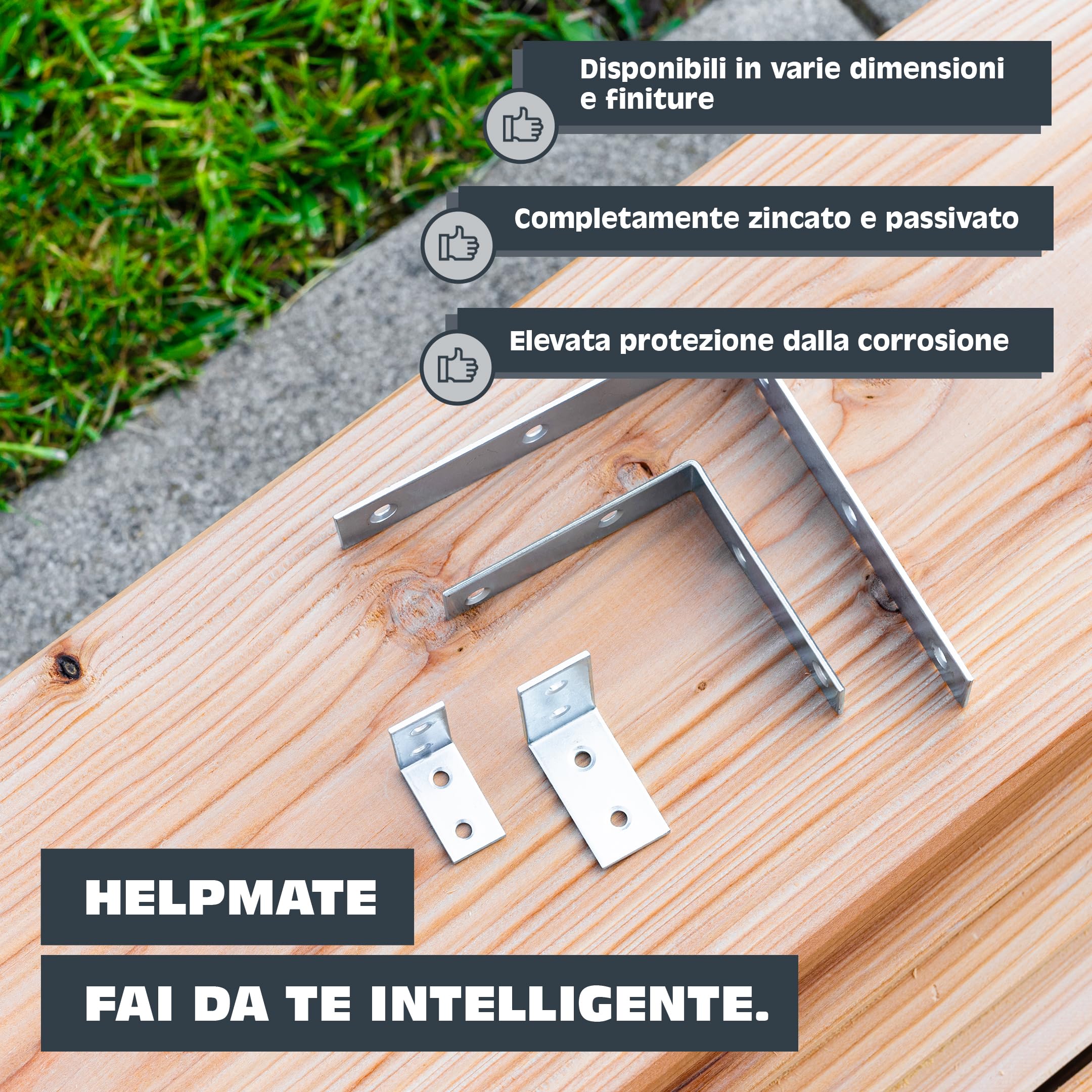 HELPMATE 48 pezzi angolari a sedia 30x30x14 mm acciaio zincato blu per mobili fai da te