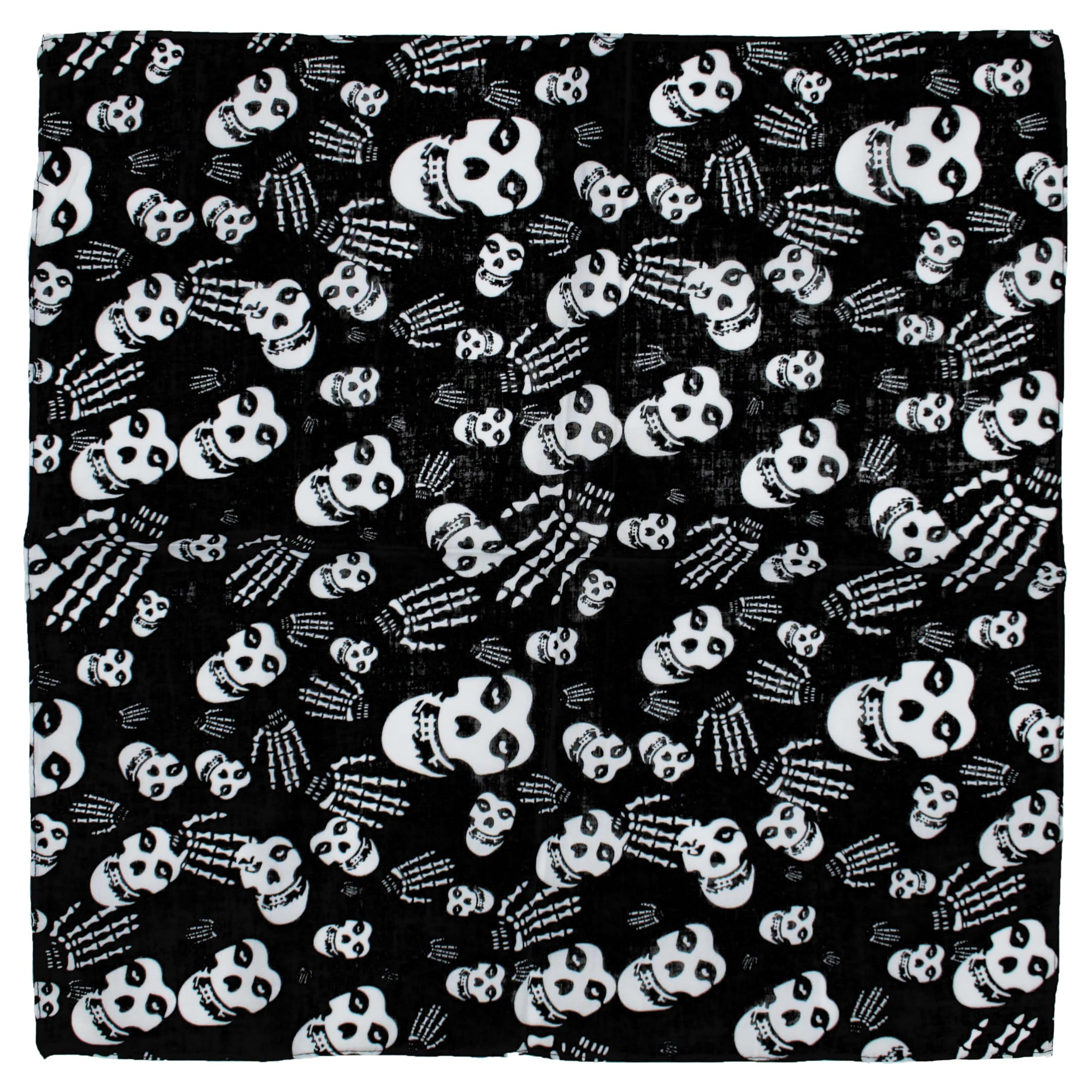 Zac's Alter Ego Designed Skull Bandanas, Neckerchiefs 100% Cotton