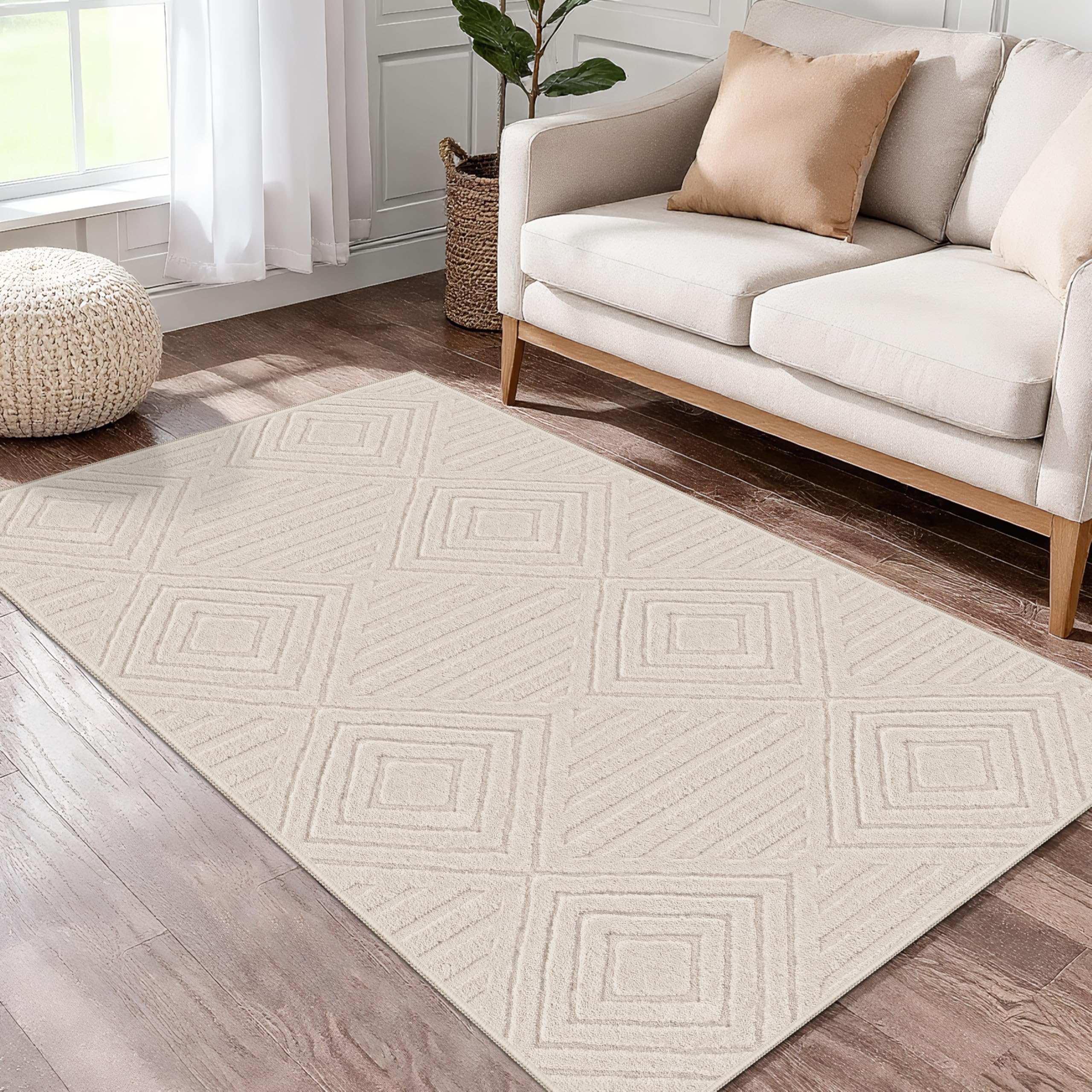 Capslpad 3D Geometrie Waschbar Teppich