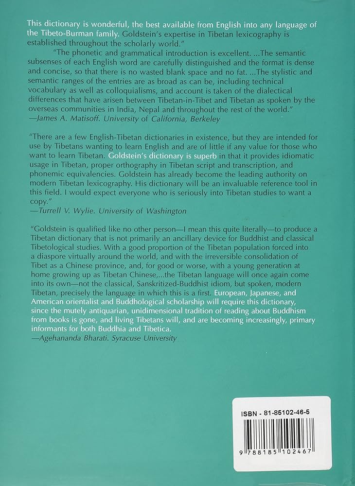 English-Tibetan Dictionary of Modern Tibetan: Melvyn C