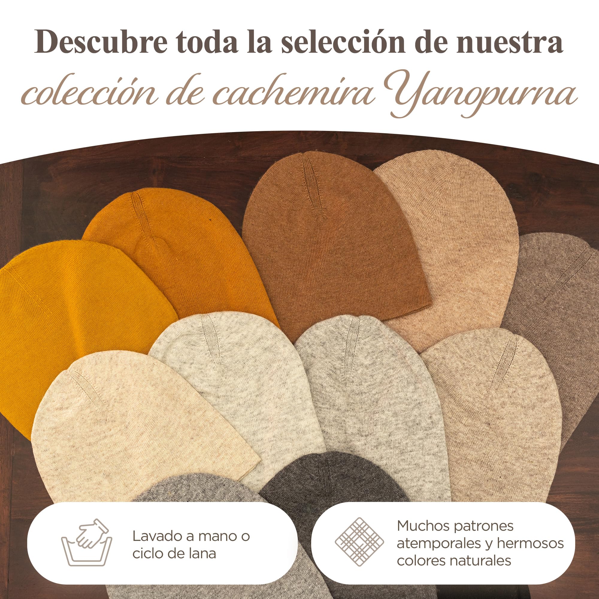 Gorro de Cachemira – Gorro Tejido a Mano con 100% Lana de Cachemira para Hombre y Mujer – Gorro Unisex, Suave Gorro de Invierno, Hecho en Nepal