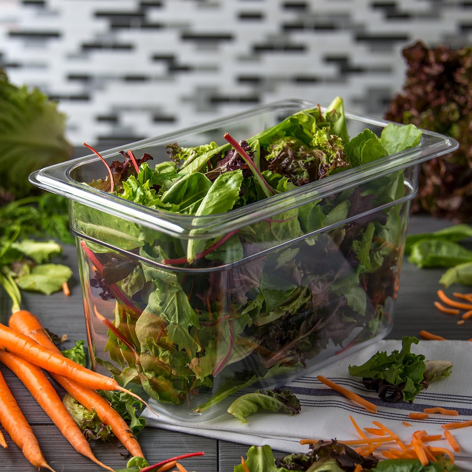 Carlisle FoodService Products Plastic Food Pan 1/4 Size 6 Inches Deep Clear - Image 3