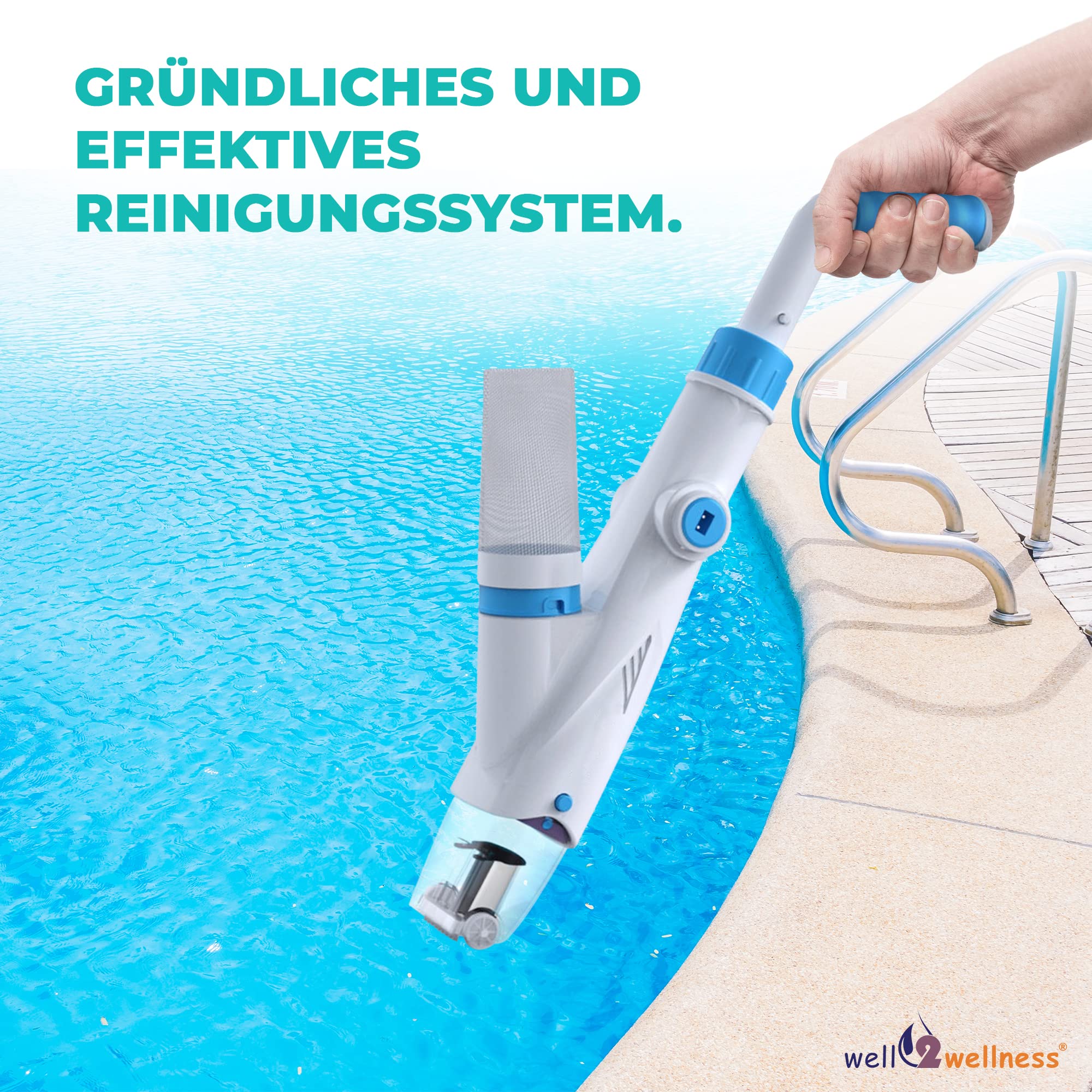 well2wellness® Pool + Spa Aspirateur électrique pour piscine et spa AquaJack 121